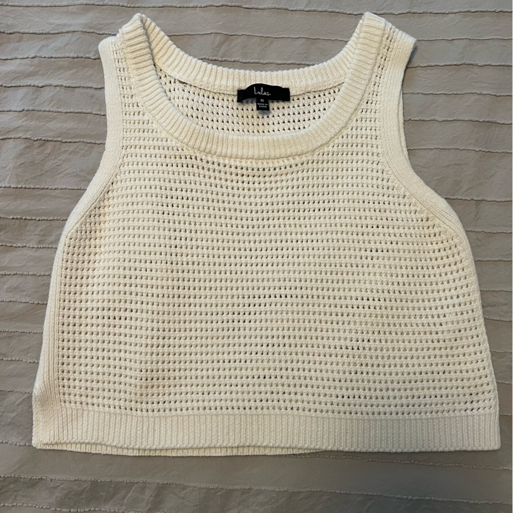 Lulu's Ivory Knit Crop Top